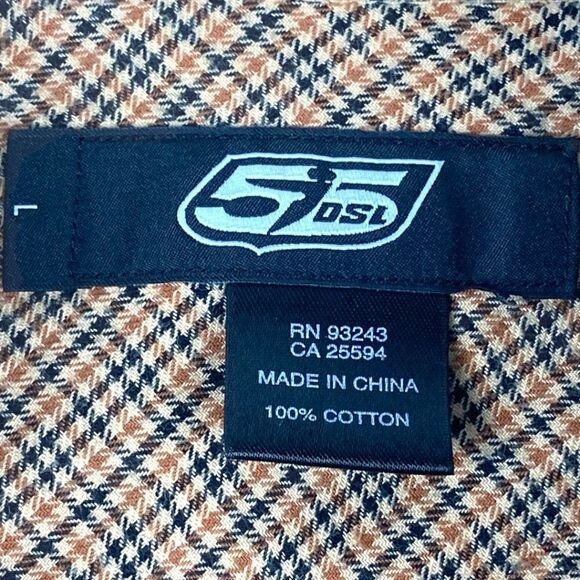 55DSL Diesel Mens Mustard Plaid Button Up Long Sleeve Shirt US L - Picture 7 of 8